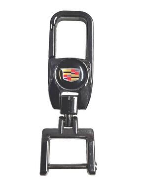 Cadillac Metal Keychain Clip – Crest Logo – Heavy Scuffs, 3.25" Swivel Hook